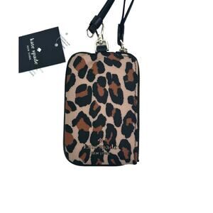 Kate Spade Chelsea Leopard Card Case Lanyard